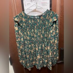 Torrid Green Floral Smocked Dress Size 00